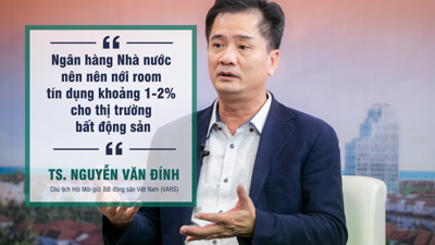 TS Nguyễn Văn Đính: “Ngân hàng Nhà nước nên nới room tín dụng khoảng 1-2% cho thị trường bất động sản”