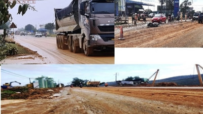 Hà Tĩnh: Thi công Cao tốc Bắc - Nam vãi bùn đất ra đường, đe doạ an toàn giao thông