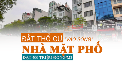 Đất thổ cư “vào sóng”, nhà mặt phố đạt 400 triệu đồng/m2