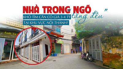 Giá nhà trong ngõ tăng đều, “khó” tìm căn có giá 3-4 tỷ đồng tại nội thành?