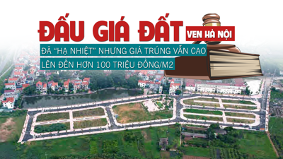 Đấu giá đất ven Hà Nội: Đã “hạ nhiệt” nhưng giá trúng vẫn cao, cao nhất hơn 100 triệu đồng/m2