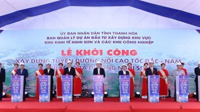 Thanh Hóa: Khởi công dự án tuyến đường trọng điểm nối cao tốc, quốc lộ, cảng biển 1.345 tỷ đồng