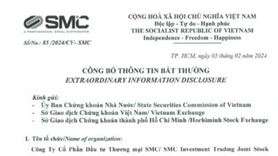 Đầu tư Thương mại SMC (SMC) đã mua lại toàn bộ lô trái phiếu phát hành năm 2021