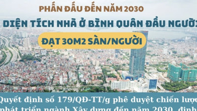 [Infographics] Phấn đấu đến năm 2030, diện tích nhà ở bình quân đạt 30m2 sàn mỗi người