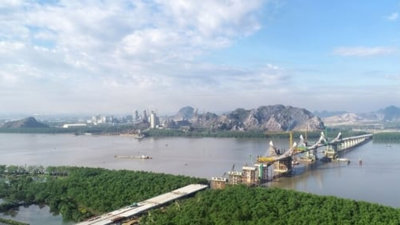 Cây cầu gần 2.000 tỷ đồng, là điểm nối giữa thành phố lớn thứ ba Việt Nam và tỉnh có đường bờ biển dài thứ hai Việt Nam sắp hoàn thành