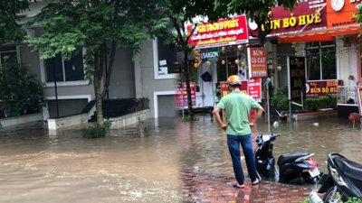 Làng biệt thự triệu đô hóa 'ốc đảo' sau 1 ngày Hà Nội mưa ròng rã