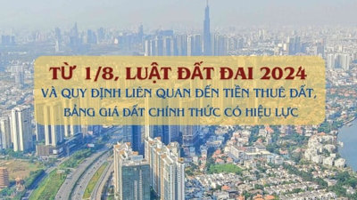 Từ 1/8, Luật Đất đai 2024 và quy định liên quan đến tiền thuê đất, bảng giá đất chính thức có hiệu lực