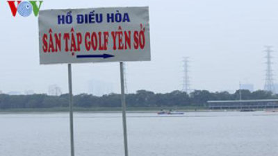 Sẽ cưỡng chế tháo dỡ sân tập golf không phép ở hồ điều hòa Yên Sở