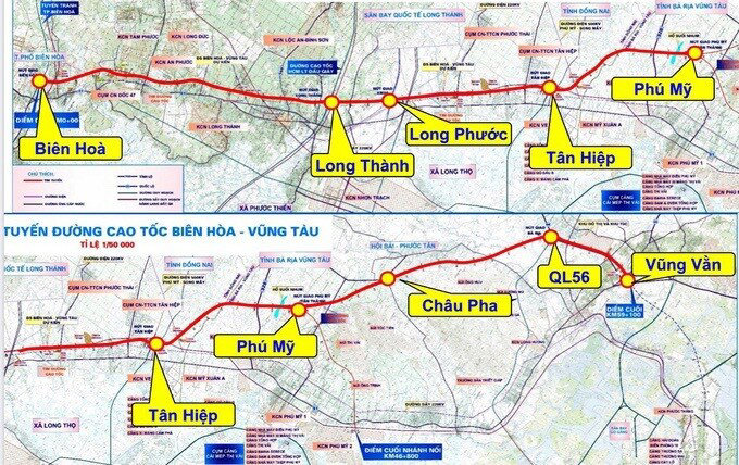 Phác thảo hình hài cao tốc Biên Hòa - Vũng Tàu