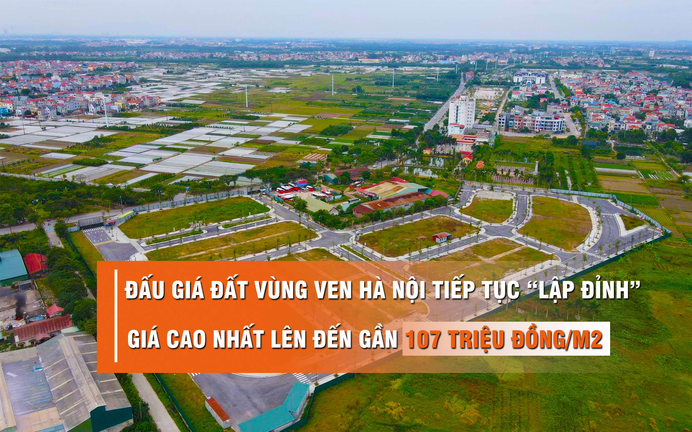 Đấu giá đất vùng ven Hà Nội tiếp tục lập đỉnh, giá cao nhất lên đến gần 107 triệu đồng/m2