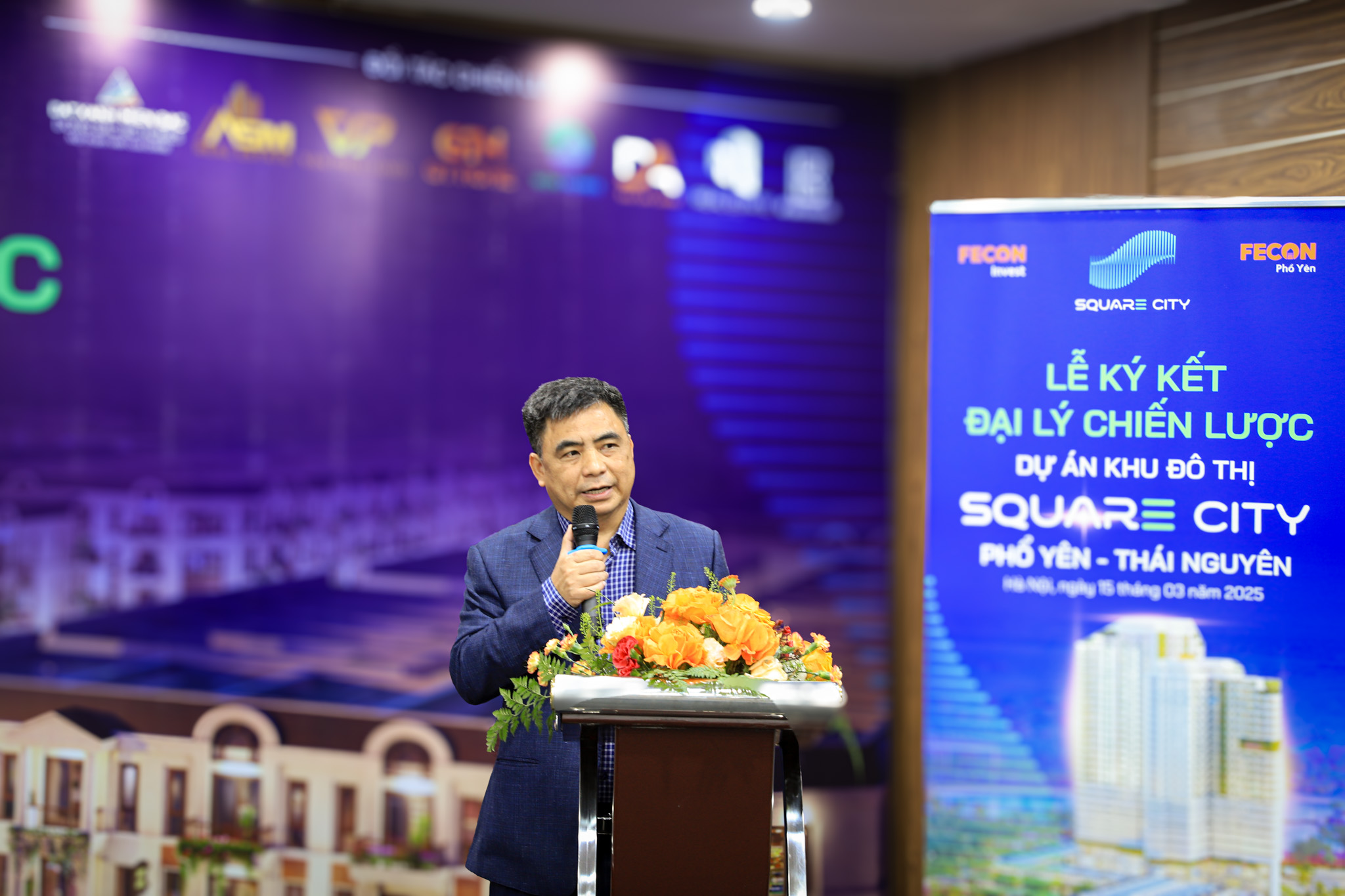 Ông Muôn Văn Chiến, đại diện Chủ đầu tư phát biểu tại sự kiện ký kết Ông Muôn Văn Chiến, đại diện Chủ đầu tư phát biểu tại sự kiện ký kết