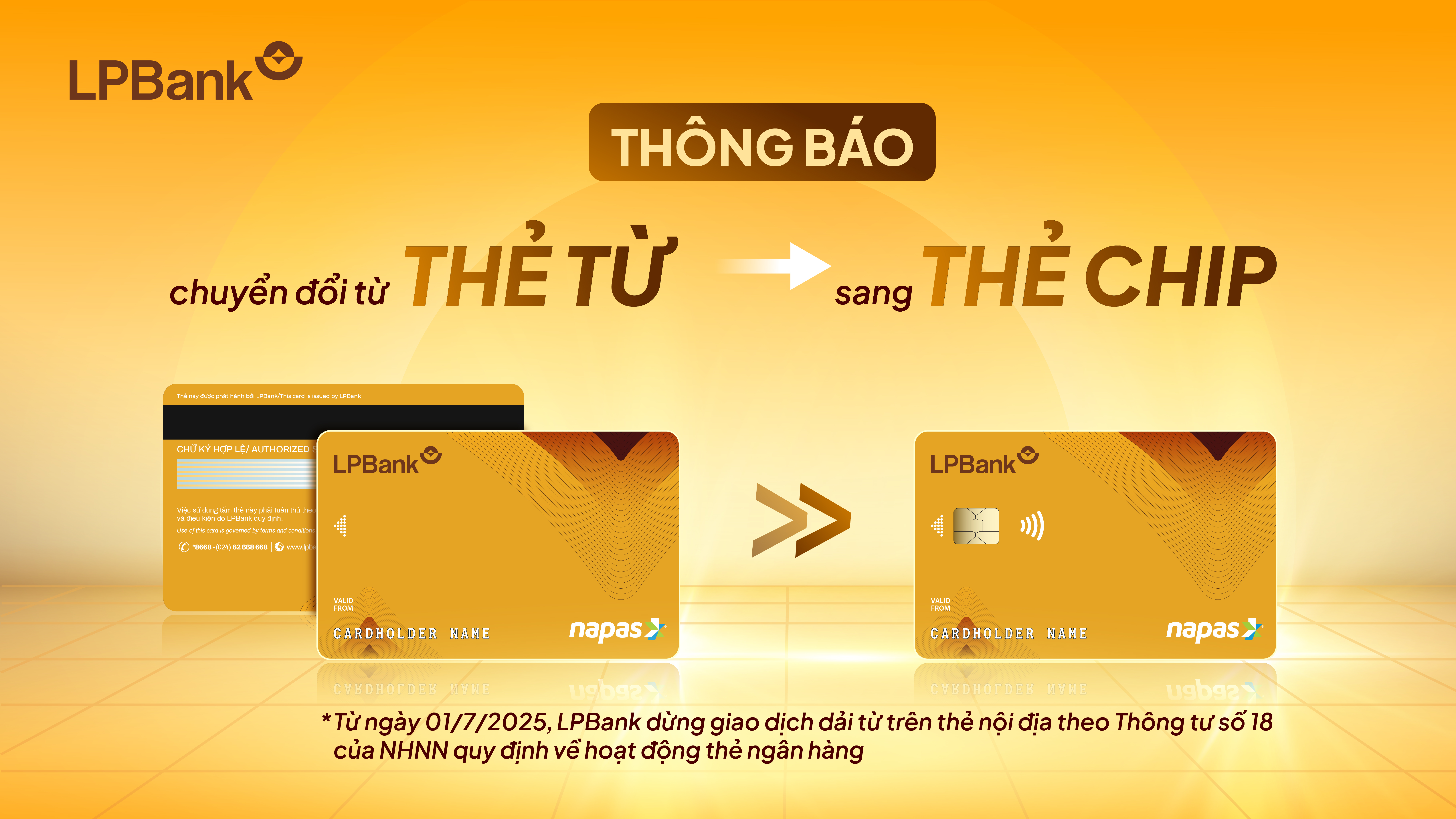 LPBank sẽ dừng giao dịch dải từ trên thẻ nội địa LPBank kể từ ngày 01/7/2025 LPBank sẽ dừng giao dịch dải từ trên thẻ nội địa LPBank kể từ ngày 01/7/2025 