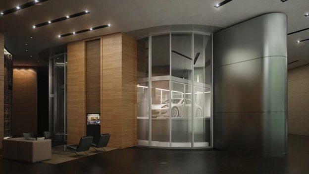 Toà tháp Bugatti Chiron Residences ở Dubai lắp thang máy từ gara lên từng căn hộ cho xe hơi Toà tháp Bugatti Chiron Residences ở Dubai lắp thang máy từ gara lên từng căn hộ cho xe hơi 
