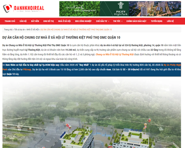 Thông tin về dự án trên một số website. (Ảnh chụp màn hình). Thông tin về dự án trên một số website. (Ảnh chụp màn hình). 