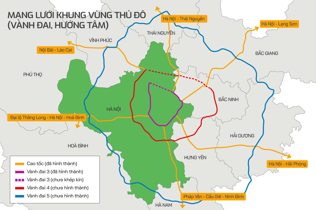 Triển khai 6 tuyến đường vành đai Hà Nội