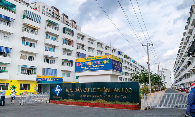 Khu dân cư Lê Thành An Lạc, một dự án nhà ở xã hội tại Bình Tân, TP.HCM (Ảnh: Trà Giang). Khu dân cư Lê Thành An Lạc, một dự án nhà ở xã hội tại Bình Tân, TP.HCM (Ảnh: Trà Giang).