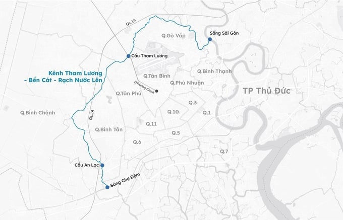 Dự án kênh Tham Lương - Bến Cát - rạch Nước Lên là tuyến kênh dài nhất TP. HCM. Ảnh: Internet Dự án kênh Tham Lương - Bến Cát - rạch Nước Lên là tuyến kênh dài nhất TP. HCM. Ảnh: Internet