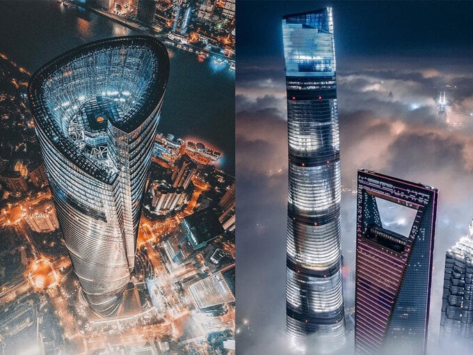 Toà tháp này có độ cao vượt xa Trung tâm Tài chính Thế giới Thượng Hải (492m) nằm gần đó. Ảnh: Internet Toà tháp này có độ cao vượt xa Trung tâm Tài chính Thế giới Thượng Hải (492m) nằm gần đó. Ảnh: Internet
