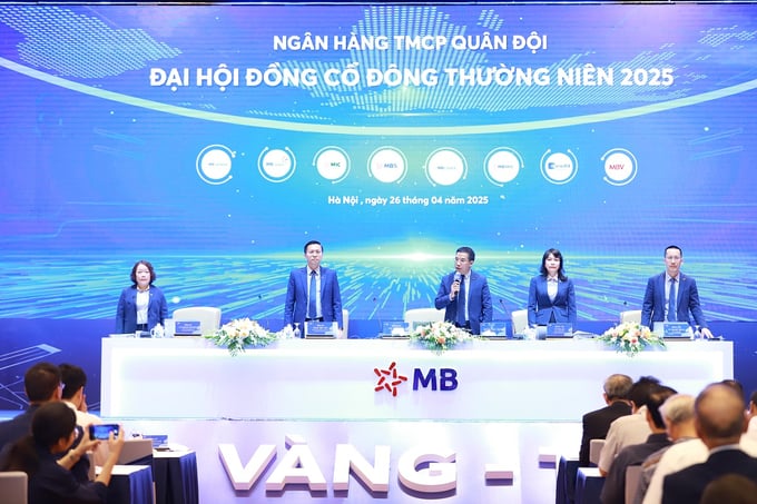 ĐHĐCĐ thường niên 2025 của MB đã thông qua kế hoạch lợi nhuận trước thuế tăng 10% so cùng kỳ, đạt 31.712 tỷ đồng, được hỗ trợ bởi tăng trưởng tín dụng và huy động vốn mạnh mẽ ở mức khoảng 23%. ĐHĐCĐ thường niên 2025 của MB đã thông qua kế hoạch lợi nhuận trước thuế tăng 10% so cùng kỳ, đạt 31.712 tỷ đồng, được hỗ trợ bởi tăng trưởng tín dụng và huy động vốn mạnh mẽ ở mức khoảng 23%.
