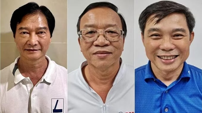 Các bị can Huỳnh Tuấn Ân, Trần Ngọc Linh, Nguyễn Thành Ngôn (từ trái sang). Ảnh: BCA. Các bị can Huỳnh Tuấn Ân, Trần Ngọc Linh, Nguyễn Thành Ngôn (từ trái sang). Ảnh: BCA.