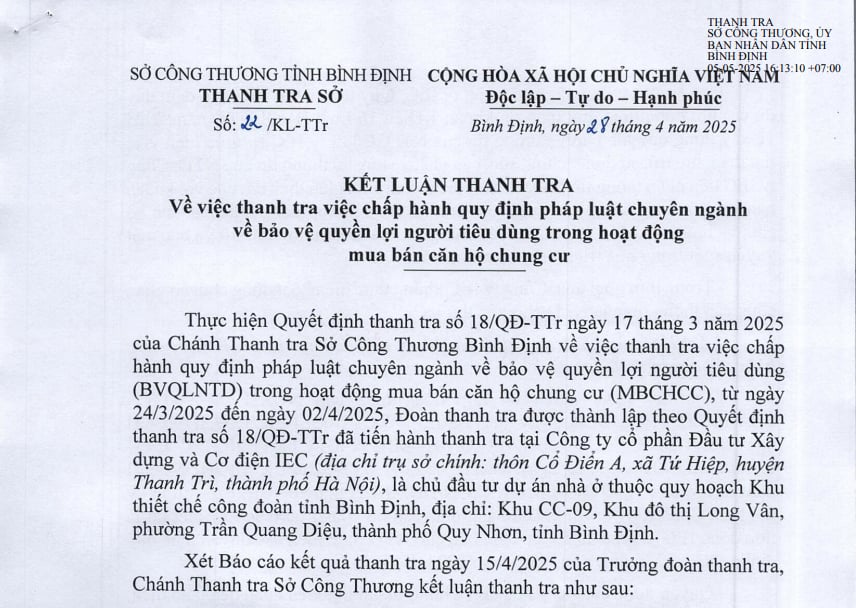 NƠXH IEC Residences Quy Nhơn: Nhiều điều khoản hợp đồng không đúng quy định - Ảnh 1 NƠXH IEC Residences Quy Nhơn: Nhiều điều khoản hợp đồng không đúng quy định - Ảnh 1