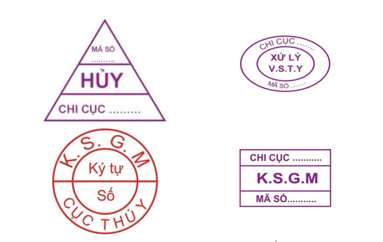 Các dấu đóng trên thịt heo theo quy định hiện hành (Ảnh: NN-MT). Các dấu đóng trên thịt heo theo quy định hiện hành (Ảnh: NN-MT).
