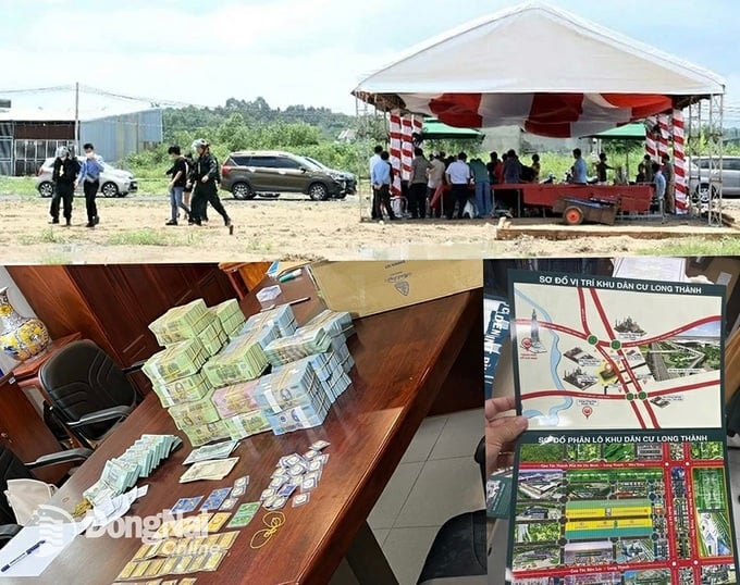 Dự án ma” do các bị can tự “vẽ” và tang vật, tài sản bị thu giữ trong vụ án lừa đảo chiếm đoạt tài sản. Ảnh Báo Đồng Nai. Dự án "ma” do các bị can tự “vẽ” và tang vật, tài sản bị thu giữ trong vụ án lừa đảo chiếm đoạt tài sản. Ảnh Báo Đồng Nai.