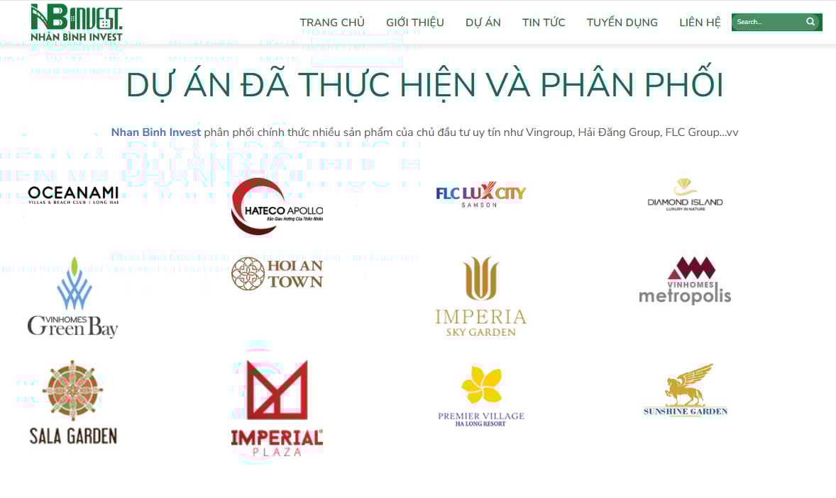 Nhân Bình Invest giới thiệu các dự án bất động sản đã thực hiện và phân phối. Nhân Bình Invest giới thiệu các dự án bất động sản đã thực hiện và phân phối.