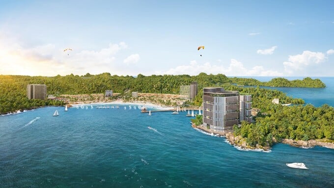 Dự án Thành phố Vịnh trung tâm Xanh Island nổi bật giữa vịnh di sản (Ảnh: Sun Property) Dự án Thành phố Vịnh trung tâm Xanh Island nổi bật giữa vịnh di sản (Ảnh: Sun Property) 