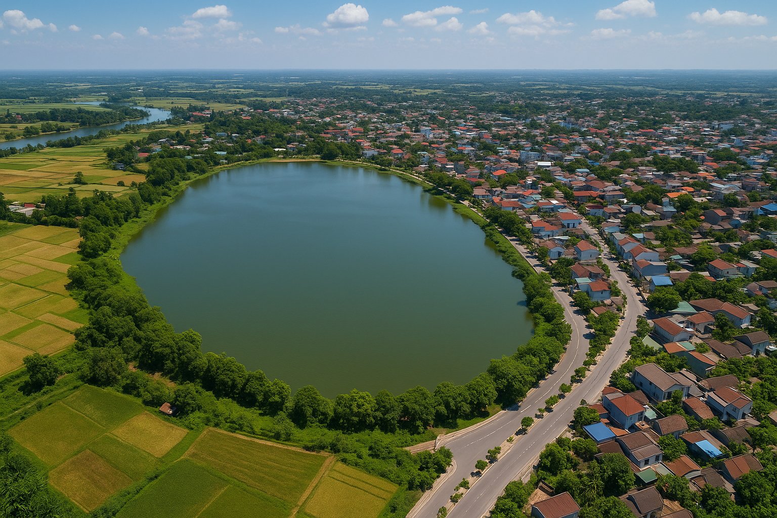 Khu vực hồ Tứ Hạ, phường Tứ Hạ, thị xã Hương Trà – nơi sẽ hình thành công viên nước quy mô 178.000 m² trong 36 tháng tới (Ảnh minh hoạ) Khu vực hồ Tứ Hạ, phường Tứ Hạ, thị xã Hương Trà – nơi sẽ hình thành công viên nước quy mô 178.000 m² trong 36 tháng tới (Ảnh minh hoạ)