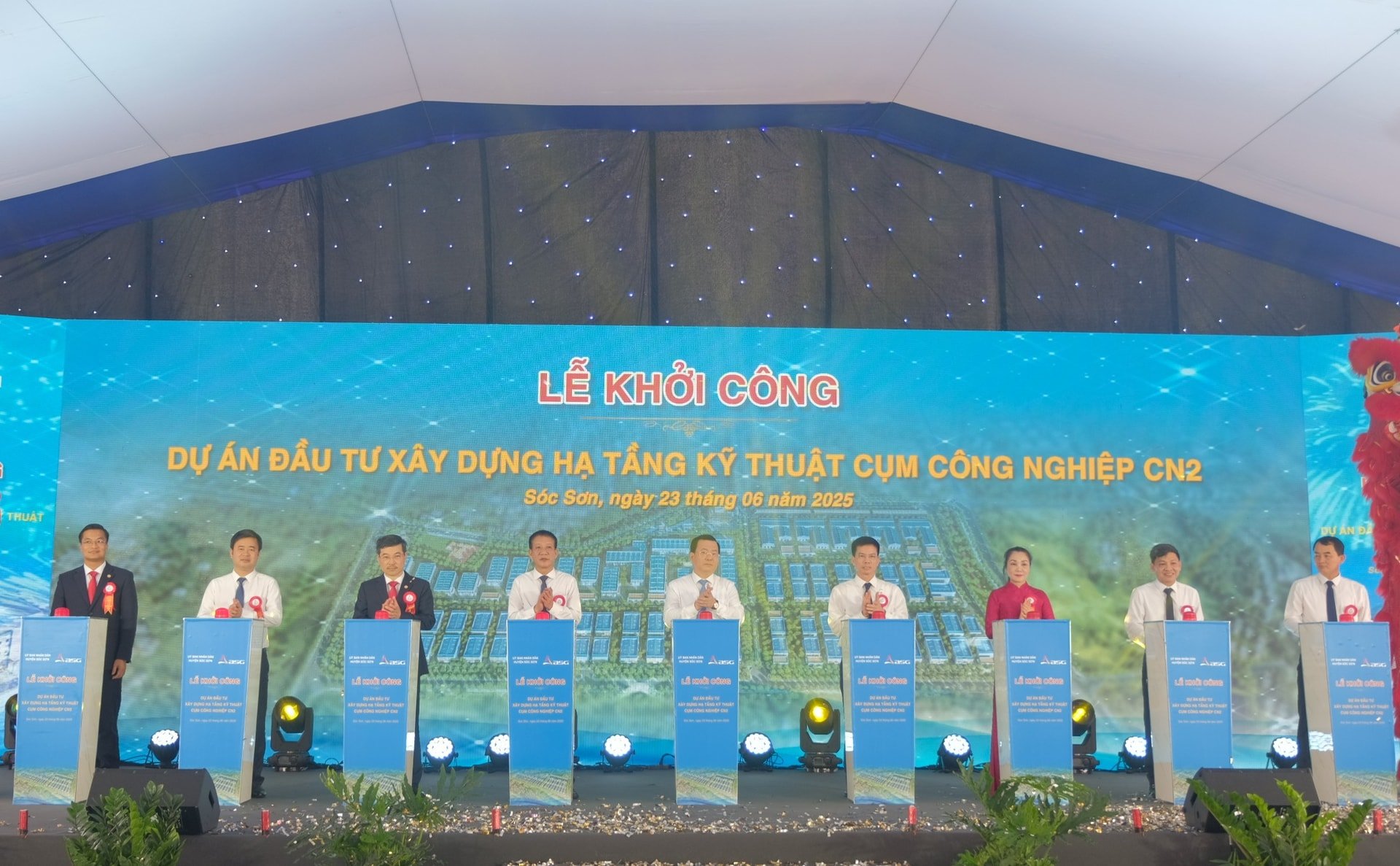 Công ty TNHH Hạ tầng và Phát triển Khu công nghiệp ASGI khởi công Cụm công nghiệp CN2. Ảnh Hà Nội mới Công ty TNHH Hạ tầng và Phát triển Khu công nghiệp ASGI khởi công Cụm công nghiệp CN2. Ảnh Hà Nội mới