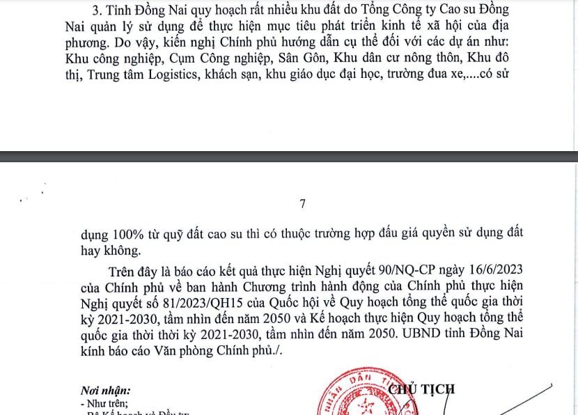 Đồng Nai kiến nghị Chính phủ hướng dẫn quỹ đất thu hồi của ngành cao su để làm dự án Đồng Nai kiến nghị Chính phủ hướng dẫn quỹ đất thu hồi của ngành cao su để làm dự án
