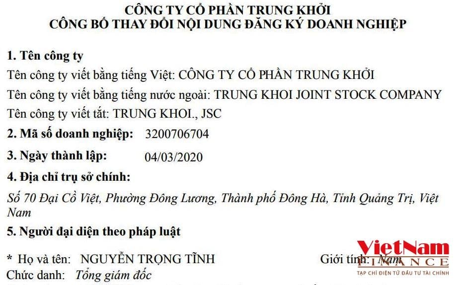 Vì sao dự án KCN 4.500 tỷ của Trung Khởi vào tầm ngắm Thanh tra? - Ảnh 2 Vì sao dự án KCN 4.500 tỷ của Trung Khởi vào tầm ngắm Thanh tra? - Ảnh 2