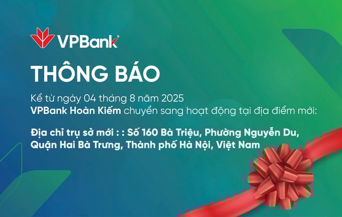 VPBank Hoàn Kiếm hoạt động tại địa điểm mới - Ảnh 1 VPBank Hoàn Kiếm hoạt động tại địa điểm mới - Ảnh 1