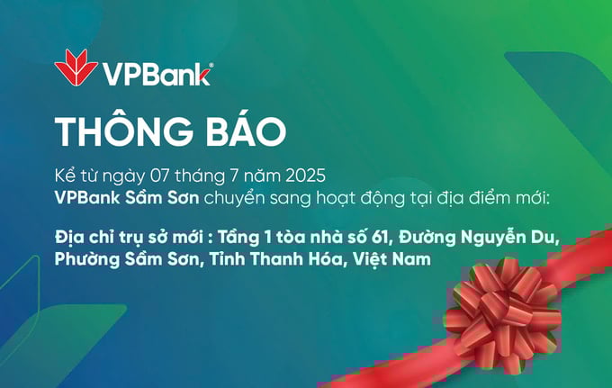 VPBank Sầm Sơn hoạt động tại địa điểm mới - Ảnh 1 VPBank Sầm Sơn hoạt động tại địa điểm mới - Ảnh 1