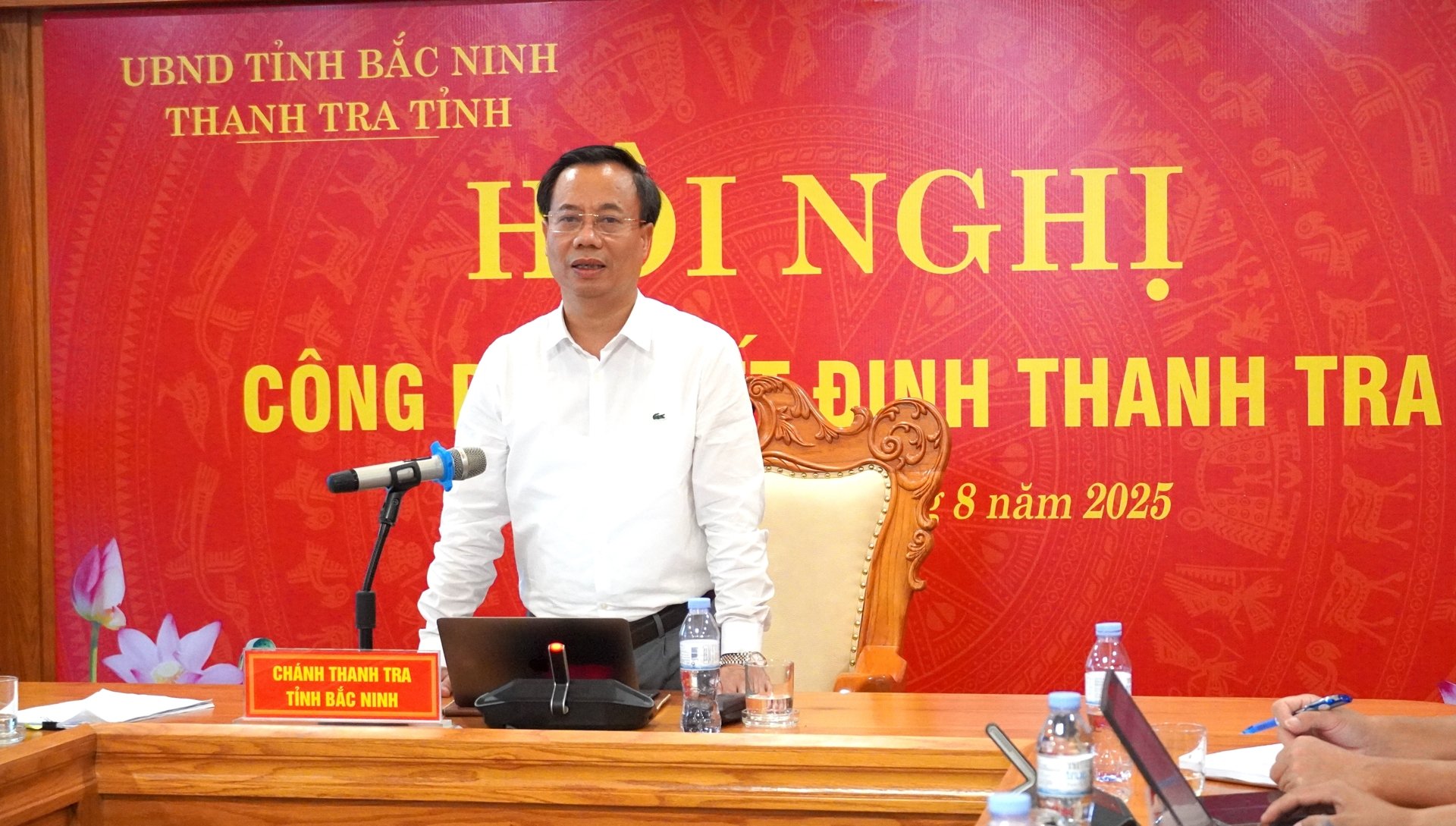 Chánh Thanh tra tỉnh Bắc Ninh Đinh Đức Cảnh phát biểu chỉ đạo. Chánh Thanh tra tỉnh Bắc Ninh Đinh Đức Cảnh phát biểu chỉ đạo.