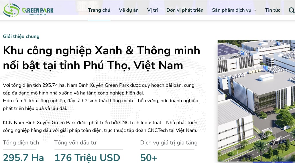 Thông tin về dự án Khu công nghiệp Nam Bình Xuyên. Thông tin về dự án Khu công nghiệp Nam Bình Xuyên. 