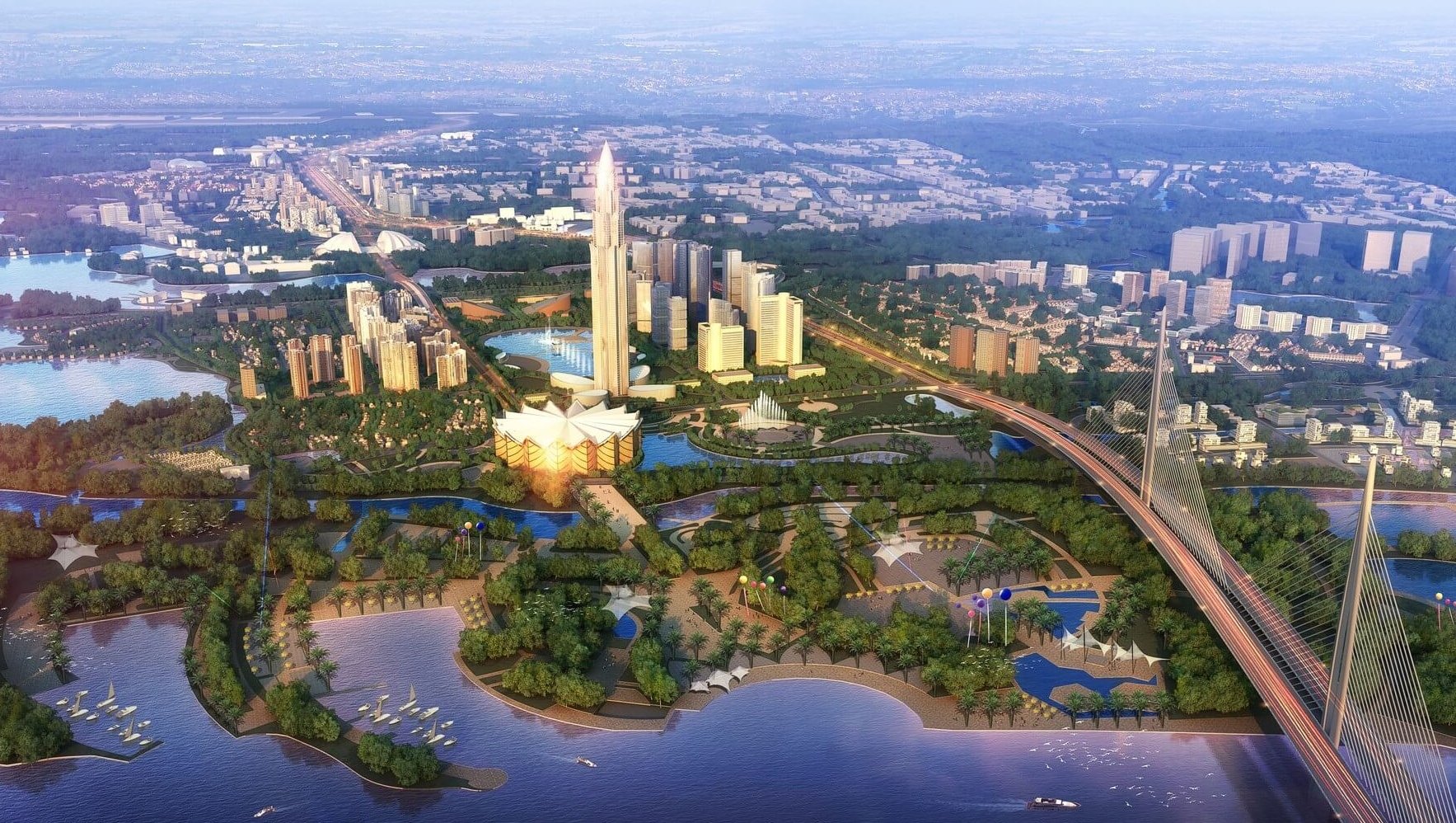 Phối cảnh dự án Thành phố Thông minh Bắc Hà Nội. Phối cảnh dự án Thành phố Thông minh Bắc Hà Nội.