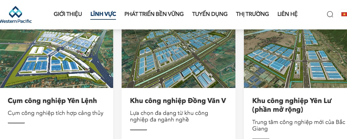 Công ty cổ phần Hạ tầng Western Pacific là chủ của nhiều KCN, CCN trên cả nước. Công ty cổ phần Hạ tầng Western Pacific là chủ của nhiều KCN, CCN trên cả nước. 