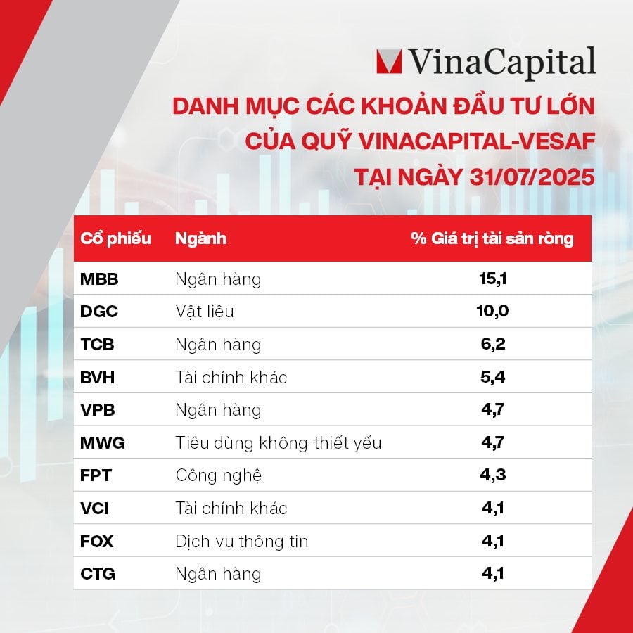 Danh mục của một quỹ đầu tư thuộc VinaCapital Danh mục của một quỹ đầu tư thuộc VinaCapital 