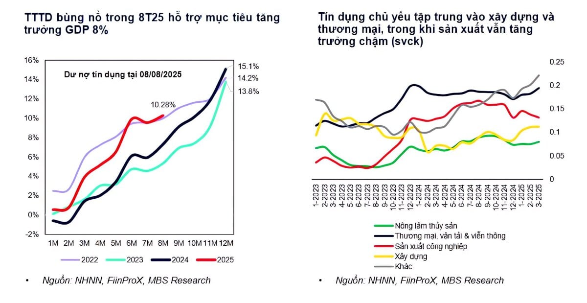 Bức tranh tín dụng trong 8 tháng năm 2025. Bức tranh tín dụng trong 8 tháng năm 2025.