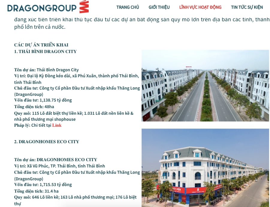 CTCP Đầu tư xuất nhập khẩu Thăng Long (DragonGroup) là một trong những doanh nghiệp có tiếng tại tỉnh Thái Bình (cũ), nay là tỉnh Hưng Yên. CTCP Đầu tư xuất nhập khẩu Thăng Long (DragonGroup) là một trong những doanh nghiệp có tiếng tại tỉnh Thái Bình (cũ), nay là tỉnh Hưng Yên. 