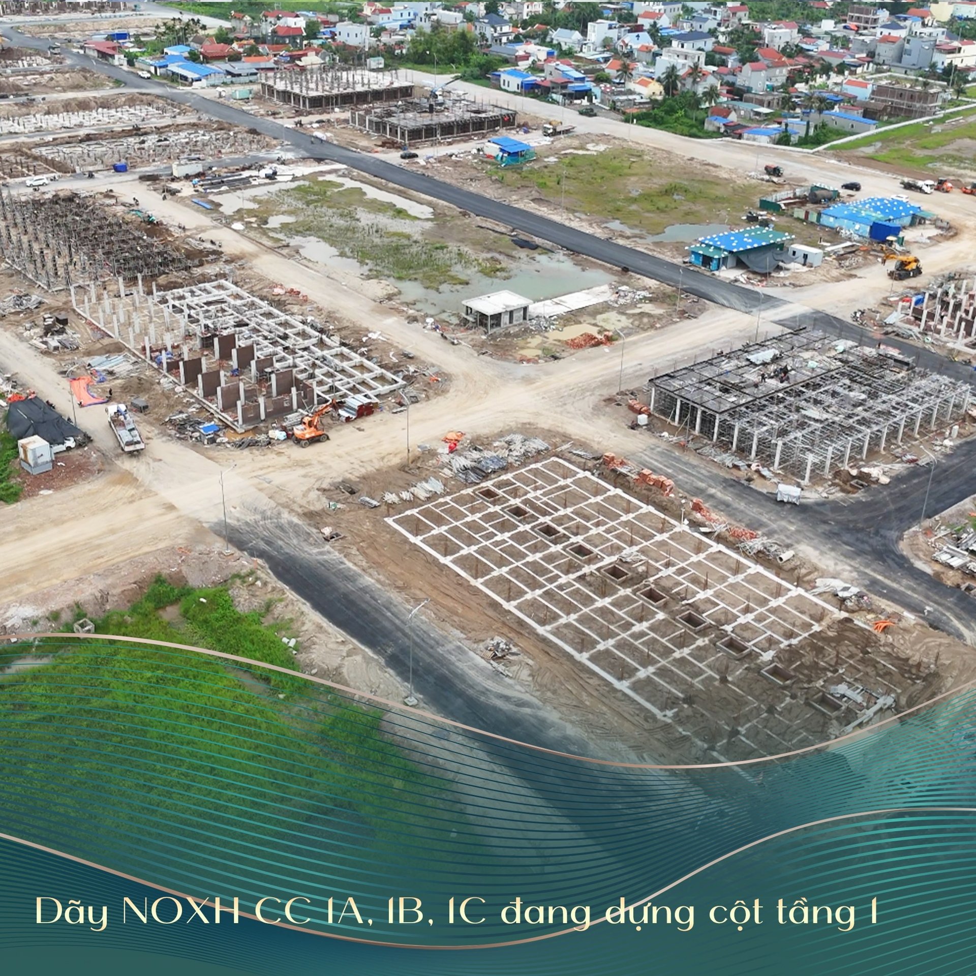 Tiến độ thi công dãy NƠXH thuộc 20% quỹ đất dự án HOÀNG HUY GREEN RIVER cuối thàng 8/2025 (Ảnh: Hoàng Huy). Tiến độ thi công dãy NƠXH thuộc 20% quỹ đất dự án HOÀNG HUY GREEN RIVER cuối thàng 8/2025 (Ảnh: Hoàng Huy).