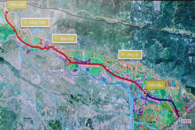 Bản đồ giới tuyến đường ven s&ocirc;ng. (Ảnh: Cổng TTĐT Quảng Ninh).