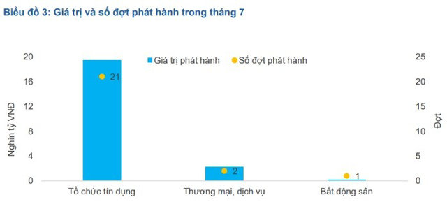 Thống k&ecirc; ph&aacute;t h&agrave;nh tr&aacute;i phiếu doanh nghiệp trong th&aacute;ng 7/2022 &nbsp;
