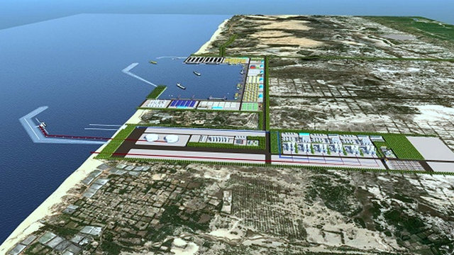Phối cảnh dự án trung tâm điện khí LNG Hải Lăng trong khu phức hợp năng lượng tại KKT Đông Nam Quảng Trị.