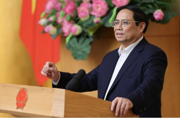 Thủ tướng Phạm Minh Chính chủ trì hội nghị làm việc với Ủy ban Quản lý vốn nhà nước. Ảnh: VGP