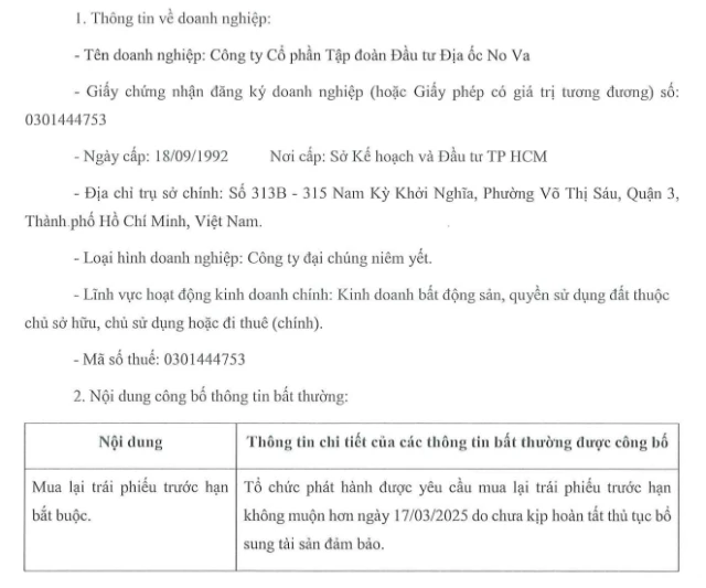 Novaland buộc phải mua lại tr&aacute;i phiếu do chưa kịp ho&agrave;n tất thủ tục bổ sung t&agrave;i sản