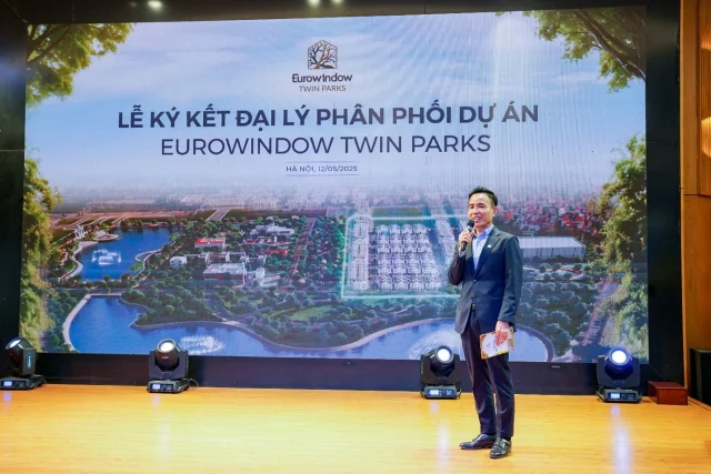 &Ocirc;ng Nguyễn Mạnh Tiến &ndash; Đại diện đơn vị ph&aacute;t triển dự &aacute;n Eurowindow Twin Parks ph&aacute;t biểu tại sự kiện. &nbsp;