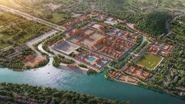 Quần thể Sun Mega City phỏng dựng chi tiết Ho&agrave;ng th&agrave;nh Thăng Long (Ảnh: Sun Property) &nbsp;
